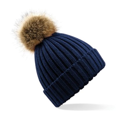 SECS Faux Fur Bobble Hat 